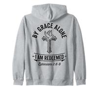 By Grace Alone I Am Redeemed Christian Faith Bible Verse Art Zip Hoodie