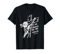 By His Stripes We are Healed Isaiah 53:5 Value Graphic T-Shirt, Men, Black, M
