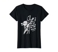 By His Stripes We are Healed Isaiah 53:5 Value Graphic T-Shirt, Women, Black, M
