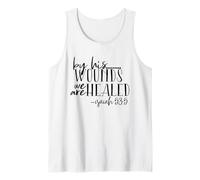 By His Wounds We Are Healed - Isaiah 53:5 - Christian Faith Tank Top