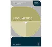 By Ian McLeod Legal Method (Palgrave Macmillan Law Masters) (9th edition)