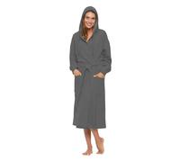 BY LORA Hooded Sweatshirt Robe for Uninex Adult Men and Women, Charcoal, One size