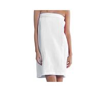 BY LORA Lightweight Waffle Cover Up, Spa Bath Wrap Towel for Women, White, Small Medium