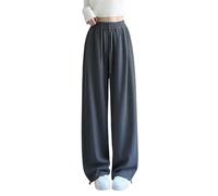 by Me Girls Wide Leg Joggers Sweatpants Loose Fit Yoga Pants | Comfy Lounge Pants with Pockets | Casual Solid Color Athletic Wear Dark Gray 11-12