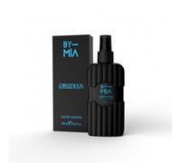 BY MIA Obsidian Eau De Cologne for Men (240ml) - Traditional Barber Shop Aftershave Splash | Marine Woods, Sandalwood & Amber Scent | Refreshing & Cooling Post Shave Fragrance | Designed in London