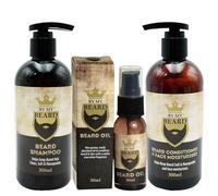 By My Beard Grooming Kit | Beard Shampoo 300ml, Conditioner & Face Moisturiser 300ml, Beard Oil 30ml | Cleanses, Softens & Nourishes Beard & Skin