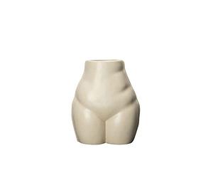 By On Nature Porcelain Vase, W 15 cm, H 19 cm, D 11 cm, Porcelain Vase, Beige/Sand, Flower Vase, Decorative Vase for Living Room, Bedroom, Bathroom Decoration