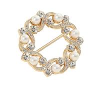 by Opulence Rhinestone Scarf Ring, Artificial Pearl Silk Scarf Clip and Versatile Shawl Holder Buckle, 5cm Elegant Brooch Pin for Women, Stylish Accessories for Neckerchiefs and Wraps 2