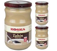 By Pufai Grocery, Koska Tahini Sesame Paste Traditional Turkish Dessert Kadayif Pastry Threads dubai Chocolate Paste Tahin Aromatic, typical Arabic oriental speciality 620 Gram X 3 Pieces