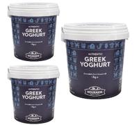 By Pufai Grocery, Premium Greek Yoghurt Strained Yoghurt% 14 Fat 1000 Gramm x 3 yoghurt container