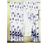 BY RAYYAN LINEN SCOTLAND FLAG DESIGN PAIR OF CURTAIN WITH MATCHING TIE BACKS SIZE 66 X 72 INCHES TAPE TOP NON LINED CURTAINS POLY-COTTON MATERIAL | 66" WIDTH AND 72" DROP