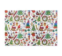 By Robelli 10 Sheets Wrapping Paper - 75 x 50cm - Mixed Packs For Children/Adults Patterns or 10pc Same Design Available (10pc 02 White Cartoon Christmas Snowman Scene)