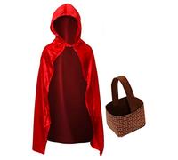 by Robelli Kids Red Velvet Fancy Dress Hooded Cape & Felt Basket Set