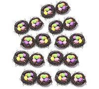 By Robelli Multicolour Easter Eggs In Wooden Nest Egg Decorations (Packs of 6, 12 or 18) (Pack of 18)