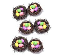 By Robelli Multicolour Easter Eggs In Wooden Nest Egg Decorations (Packs of 6, 12 or 18) (Pack of 6)