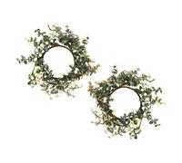 by Robelli Pack of 2 Small Christmas Hanging Door Wreath - Leaf & White Berries (25cm)
