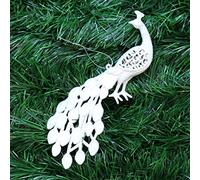 by Robelli White Christmas Tree Hanging Pendant Baubles Decoration Ornaments (4 x Peacocks)