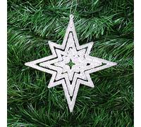 by Robelli White Christmas Tree Hanging Pendant Baubles Decoration Ornaments (6 x North Stars)