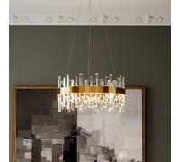 By Rydéns By Rydens LED hanging light Triumph, Ø 60 cm, brass, clear