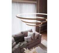 By Rydéns By Rydens LED pendant light Trione, natural, Ø 80 cm, wood