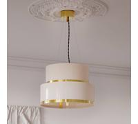 By Rydéns By Rydens Marcel pendant light, brass/white, Ø 50 cm