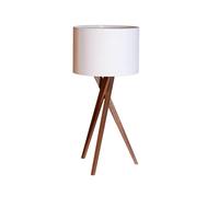 By Rydéns By Rydens Vega table lamp, walnut/white, 55 cm, wood, textile