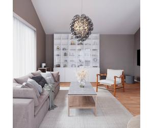 By Rydéns Deluxe glass hanging light Ø 64 cm smoke grey