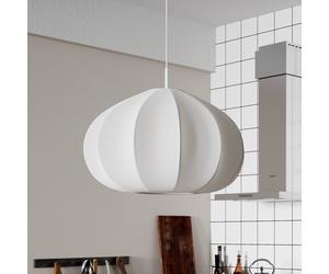 By Rydéns Ebba pendant light, white, Ø 60 cm, fabric, E14
