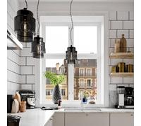By Rydéns Ebbot pendant light, smoke grey, Ø 20 cm