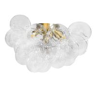 By Rydéns Gross ceiling light, brass/clear, Ø 50 cm, glass