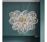 By Rydéns Gross pendant light, brass/clear, Ø 50 cm, glass