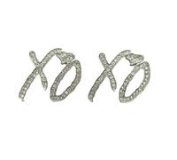 by -Simons 0.10 t.w. Xo Mismatched Earrings in Silver FgY762 (White, 2.5X2.6CM)