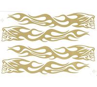by soljo SKULL Fire Flame gold Dead Decal Sticker Tuning Racing Sheet Size: 27 x 18 cm for Car or Motorbike