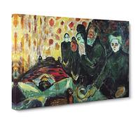 By The Deathbed By Edvard Munch Canvas Print | Gallery Wrapped 30mm Frame Wall Art | 20x14 inches | Ready to Hang | Classic Picture | Living Room Bedroom Lounge Office