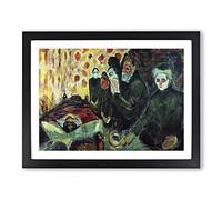 By The Deathbed By Edvard Munch Classic Painting Framed Print | A2 Black Framed Wall Art | Ready to Hang | Classic Historical Picture | Living Room Bedroom Lounge Office