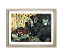 By The Deathbed By Edvard Munch Classic Painting Framed Print | A4 Oak Framed Wall Art | Ready to Hang | Classic Historical Picture | Living Room Bedroom Lounge Office