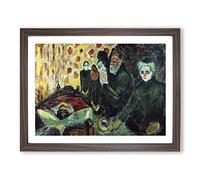 By The Deathbed By Edvard Munch Classic Painting Framed Print | A4 Walnut Framed Wall Art | Ready to Hang | Classic Historical Picture | Living Room Bedroom Lounge Office