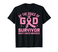 by The Grace God I'm A Survivor Breast Cancer Awareness 2025 T-Shirt