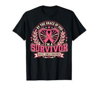 By The Grace God I'm A Survivor Breast Cancer Awareness Value Graphic T-Shirt