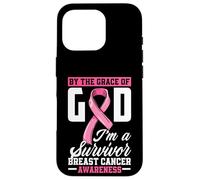 By The Grace God I'm A Survivor Breast Cancer Survivor Case for iPhone 16 Pro