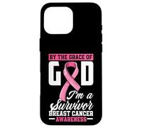 By The Grace God I'm A Survivor Breast Cancer Survivor Case for iPhone 16 Pro Max