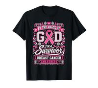 By The Grace of God Breast Cancer Survivor Pink Ribbon T-Shirt