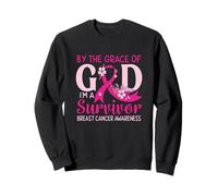 By The Grace Of God I'm A Survivor Breast Cancer Awareness Sweatshirt