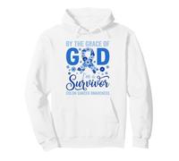 By The Grace Of God I'm A Survivor Colon Cancer Survivor Pullover Hoodie