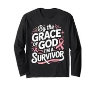 by The Grace of God I'm A Survivor Faith Long Sleeve T-Shirt