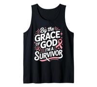 by The Grace of God I'm A Survivor Faith Tank Top