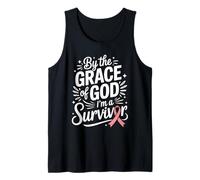 by The Grace of God I'm A Survivor Faith Tank Top