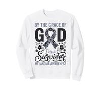 By The Grace Of God I'm A Survivor Melanoma Survivor Sweatshirt