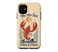 By The Sea Tides And Claws Vintage Lobster Full Moon Retro Case for iPhone 11