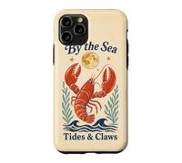 By The Sea Tides And Claws Vintage Lobster Full Moon Retro Case for iPhone 11 Pro